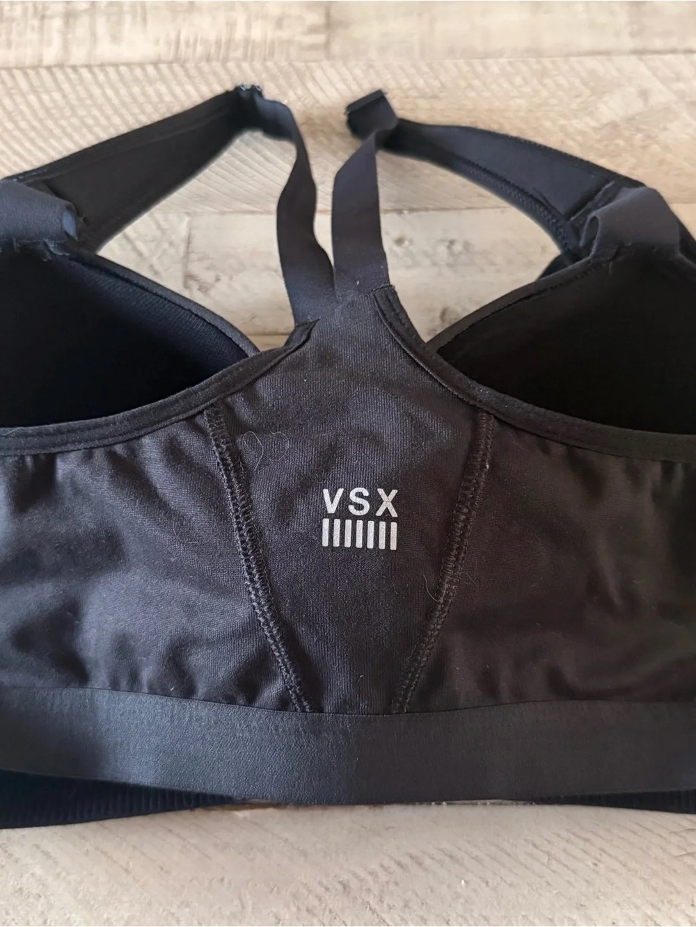Victoria’s Secret VSX Knockout Front-Zip Black Sports Bra - 34DD